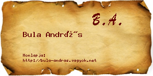 Bula András névjegykártya