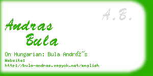 andras bula business card